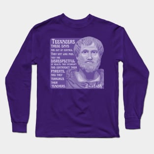 Aristotle Portrait and Quote Long Sleeve T-Shirt